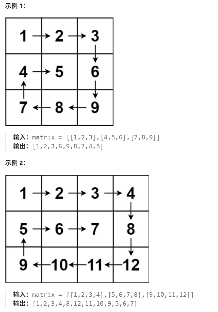 螺旋矩阵测试样例